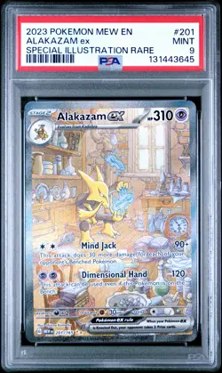 2023 POKEMON MEW EN-151 SPECIAL ILLUSTRATION RARE #201 ALAKAZAM EX PSA 9 - Image 1