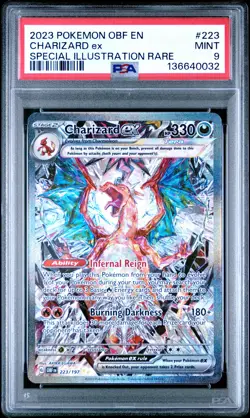 2023 POKEMON OBF EN-OBSIDIAN FLAMES SPECIAL ILLUSTRATION RARE CHARIZARD EX PSA 9 - Image 1
