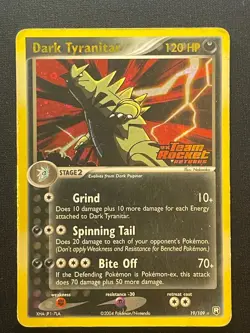 Dark Tyranitar 19/109 | 2004 Pokemon EX Team Rocket Returns Reverse Holo | MP/HP - Image 1