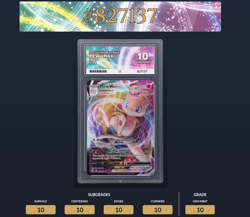 Pokemon TCG Mew VMAX 114/264 Ace 10 Fusion Strike Graded Ace 10 Gem Mint - Image 1