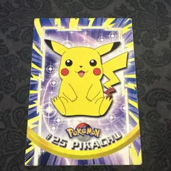 1999 Pokemon TV Animation Series 1 #25 Pikachu Blue Logo - Image 1