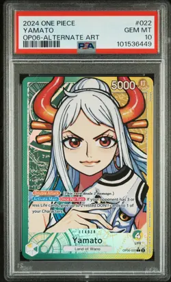 Yamato PSA 10 Alt Art Leader- One Piece OP06-022 Wings of the Captain English - Image 1