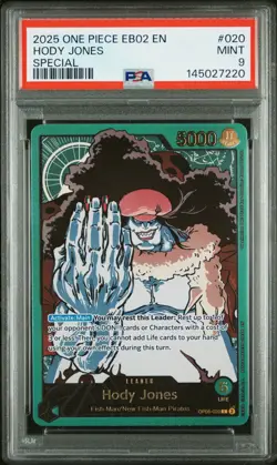 Hody Jones EB02 Gold Leader PSA 9 - One Piece Anime 25th Collection English - Image 1