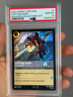 2022 Disney Lorcana D23 Expo #7 Captain Hook PSA 10 GEM MINT - Image 1