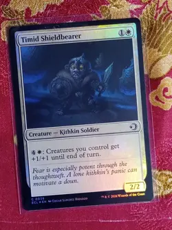 FOIL Timid Shieldbearer Lorwyn Eclipsed Magic The Gathering MTG White Card - Image 1