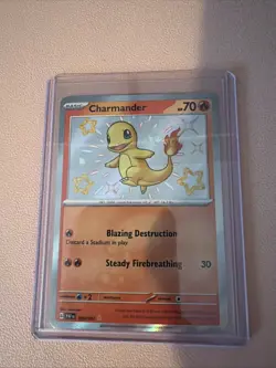 Pokemon Card Charmander 109/091 Paldean fates Baby Shiny Holo Rare - Image 1