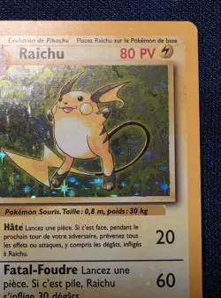 Pokemon Raichu 1st Edition French LP/NM Base Set Holo Vintage Pokemon Card - Image 3