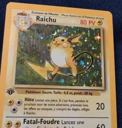 Pokemon Raichu 1st Edition French LP/NM Base Set Holo Vintage Pokemon Card - Image 5