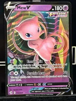 Mew V 113/264 Fusion Strike Ultra Rare Full Art Holo Pokemon Card TCG - Image 3