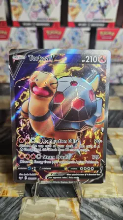 Pokemon Sword & Shield Base Set Full Art Ultra Rare Card Torkoal v 188/202 - Image 1
