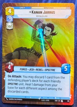 Star Wars Unlimited Spark Rebellion Kanan Jarrus HYPERSPACE FOIL Card - Image 1