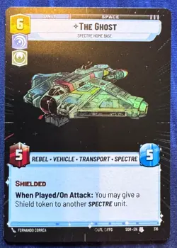 Star Wars Unlimited Spark Rebellion The Ghost HYPERSPACE FOIL Card - Image 1