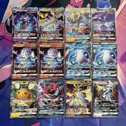 Pokemon TCG | Full Art GX Japanese X12 Card Bundle | Tag Team All Stars & More - Image 1