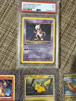 1999 Mewtwo #10 Shadowless Holo PSA 5 Pokemon Card Game Pikachu Charizard - Image 4