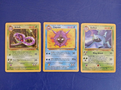 Pokemon Vintage Fossil Set WOTC (3) Card Lot – Arbok Cloyster Golbat LP - Image 1