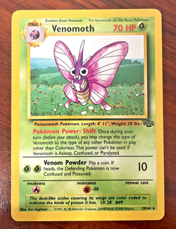 Pokemon card - Venomoth #29 - Pokemon Jungle - Non Holo Rare Vintage 1999 - Image 1