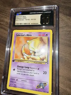 Pokemon TCG Sabrina's Abra Gym Heroes 1st Ed. Card 91/132 CGC 10 PRISTINE - Image 4