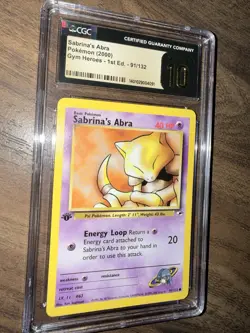 Pokemon TCG Sabrina's Abra Gym Heroes 1st Ed. Card 91/132 CGC 10 PRISTINE - Image 5