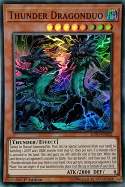 SOFU-EN022 THUNDER DRAGONDUO SUPER RARE 1ST EDITION YuGiOh CARD - Image 1