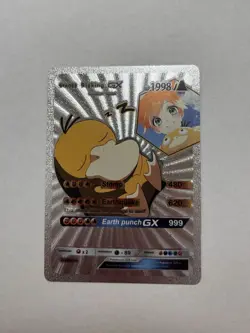 Slaking GX HP1998 Silver Foil Fan Art Display Card Misty’s Psyduck - Mint/NM - Image 1