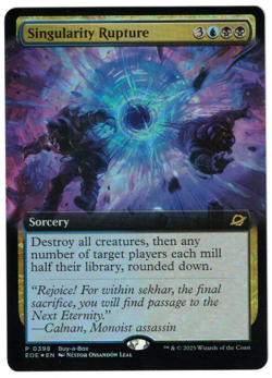 MTG SINGULARITY RUPTURE EDGE OF ETERNITES FOIL EXTENDED ART BUY-A-BOX PROMO NM - Image 1