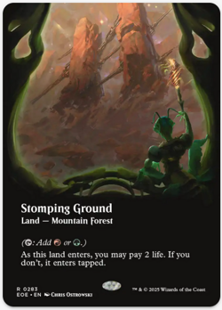 1 x Stomping Ground - EOE - Borderless - LP - MTG - Image 1