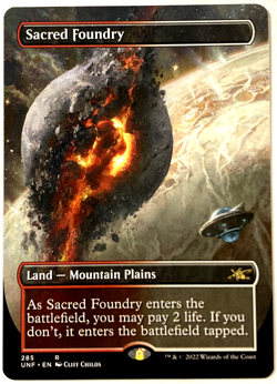 MTG Sacred Foundry *BORDERLESS* Unfinity 285 NM - Image 1