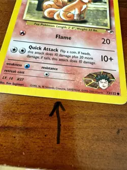2000 - Pokemon Gym Heroes - Brock’s Vulpix 73/132 Common VINTAGE MP CREASE - Image 3