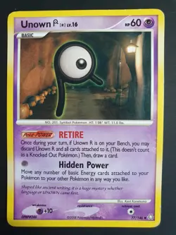 Unown (R) 77/146 - Legends Awakened Set - Pokemon Card - Moderately Played - Image 1
