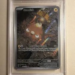 Pokemon Stunfisk Illustration Rare Holo Sv08 Surging Sparks 202/191 PSA 9 - Image 3