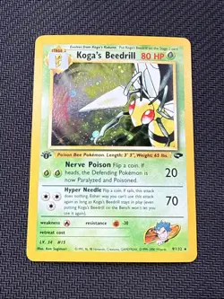2000 Pokemon Gym Challenge 1st Edition Koga's Beedrill Holo #9/132 - Image 1