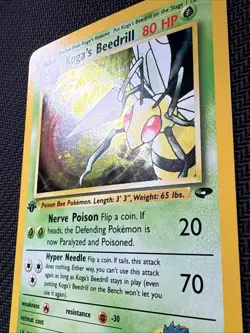 2000 Pokemon Gym Challenge 1st Edition Koga's Beedrill Holo #9/132 - Image 2