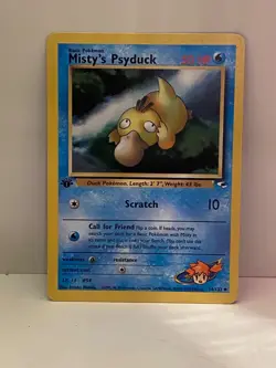 Misty's Psyduck Uncommon Ex/NM 54/132 Gym Heroes 1st Edition Pokemon - Image 1