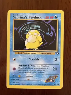 Pokemon TCG Sabrina's Psyduck Gym Challenge 99 Unlimited Common Card - Image 1