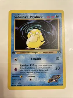 Pokemon TCG Sabrina's Psyduck Gym Challenge 99 First Edition Common Card - Image 1