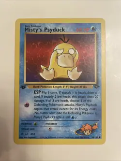 Pokemon TCG Misty's Psyduck Gym Challenge, 1st Edition Common Card 90/132 - Image 1