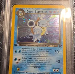 2000 Pokemon Team Rocket First Edition Dark Blastoise Holo #3/82 PSA 8 - Image 3