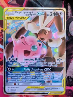 Pokemon Mega Lopunny & Jigglypuff Tag Team GX 165/236 Cosmic Eclipse NM/M - Image 1