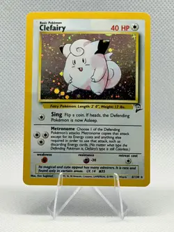 Clefairy 6/130 Base Set 2 Holo Rare Pokemon Card NM - Image 1