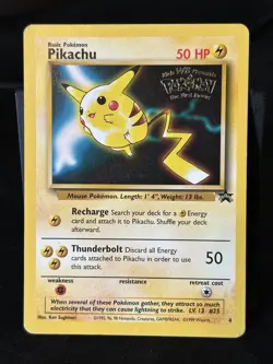 Pikachu Pokemon Card WB Movie Black Star Promo Stamped 4 Vintage WOTC - F/S - Image 1