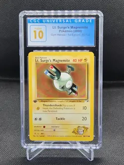 Pokemon Gym Heroes 1st Edition Lt. Surge's Magnemite 80/132 CGC PRISTINE 10 - Image 1