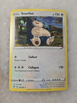 Pokemon TCG Snorlax 141/192 Rebel Clash Cosmos Holo Rare with Galaxy Swirl - Image 1
