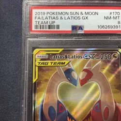 2019 Pokemon Sun & Moon Team Up Latias Latios #170/181 PSA 8 - Image 2