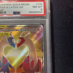 2019 Pokemon Sun & Moon Team Up Latias Latios #170/181 PSA 8 - Image 3