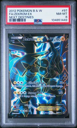 2012 POKEMON B&W NEXT DESTINIES #97 FULL ART/ZEKROM EX PSA 8 - Image 1