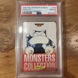 Pokemon Bandai Carddass Snorlax Vending Red Japanese Prism PSA 8 - Image 1