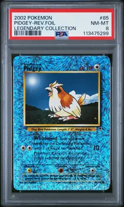 2002 POKEMON LEGENDARY COLLECTION #85 PIDGEY-REVERSE FOIL PSA 8 - Image 1