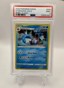 2020 Pokemon Rebel Clash #040 GYARADOS SWSH Holo PSA 9 MINT Pokemon GRADED - Image 1