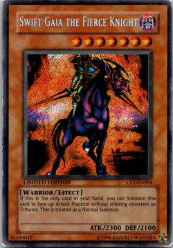 Yugioh Swift Gaia the Fierce Knight CT1-EN004 Secret Rare Limited Edition - Image 1