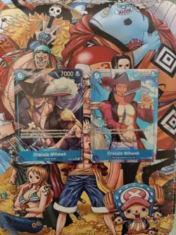 ONE PIECE TCG – Lotto 2 Carte – Mihawk OP01-070 + OP09-048 SR Alt Art – English - Image 1